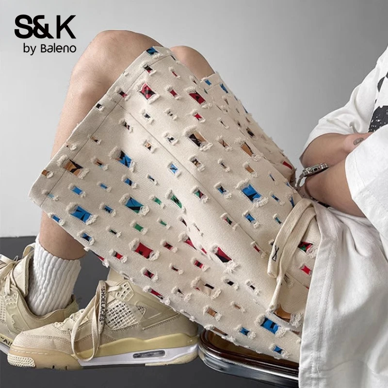 班尼路S&K夏季格子轻奢痞帅五分短裤男款潮牌气场强大高级感男装