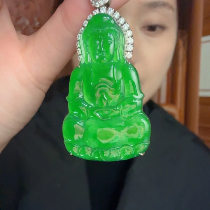 翡翠银S925镶嵌吊坠(不含链)吊坠