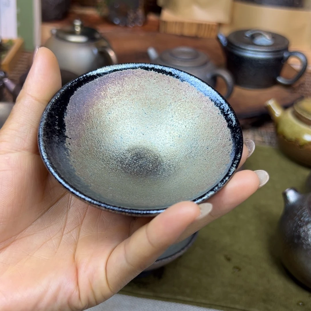 壶云南建水紫陶古法柴烧杯