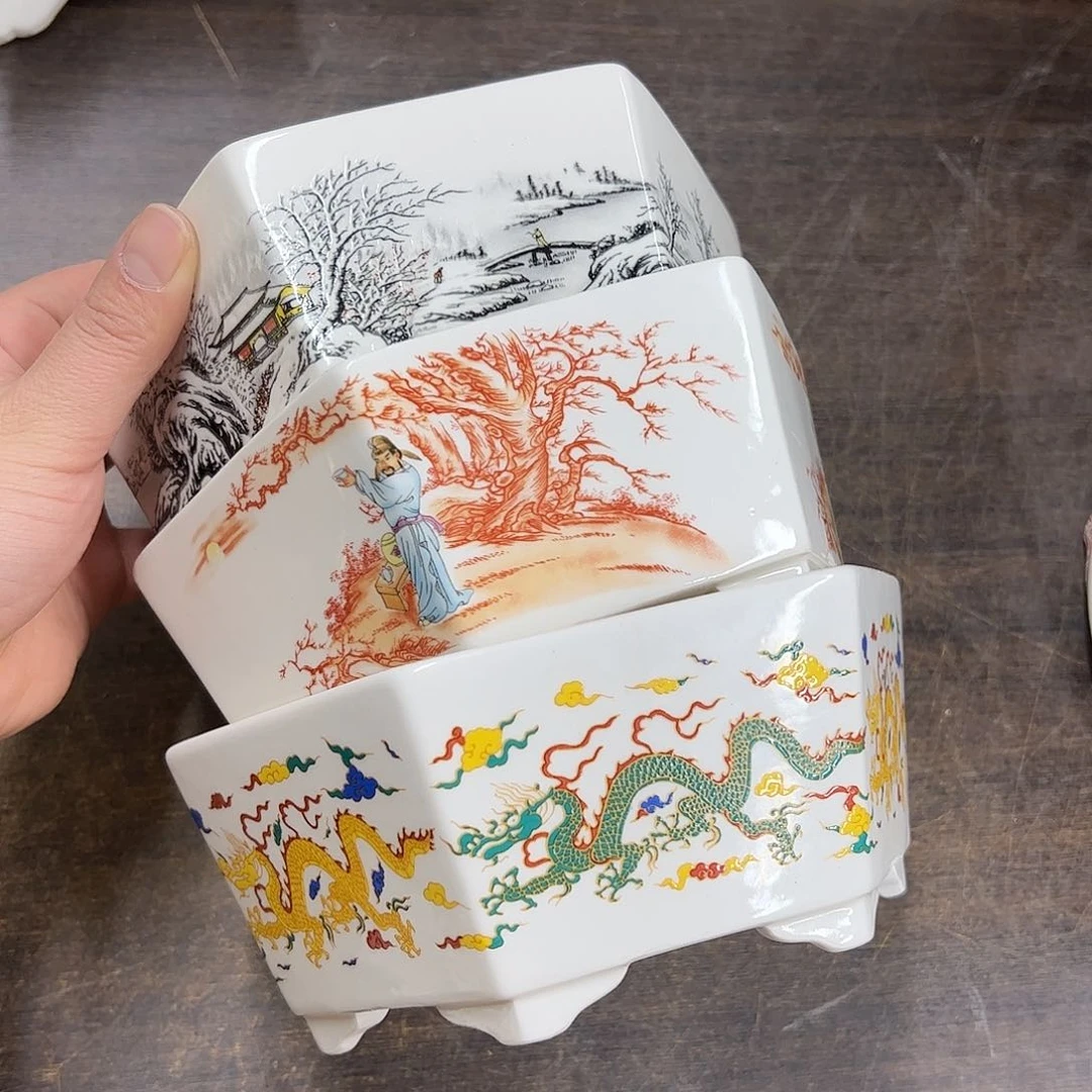 紫砂花盆255号瑕疵3个17/7cm福利