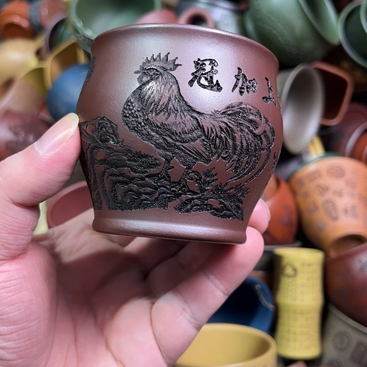 紫砂茶杯全手工紫砂主人杯