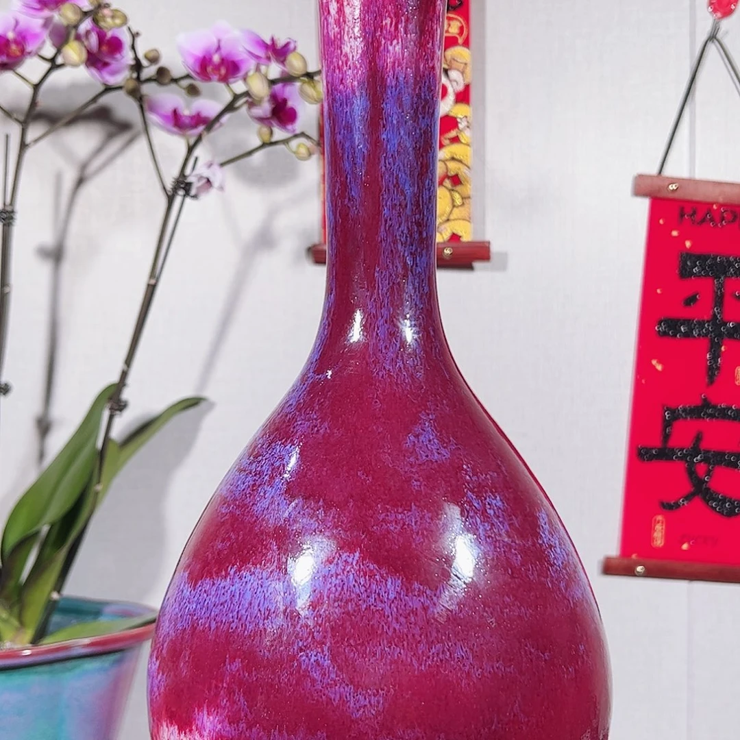 摆件0****2锦丰源钧窑鹅颈瓶