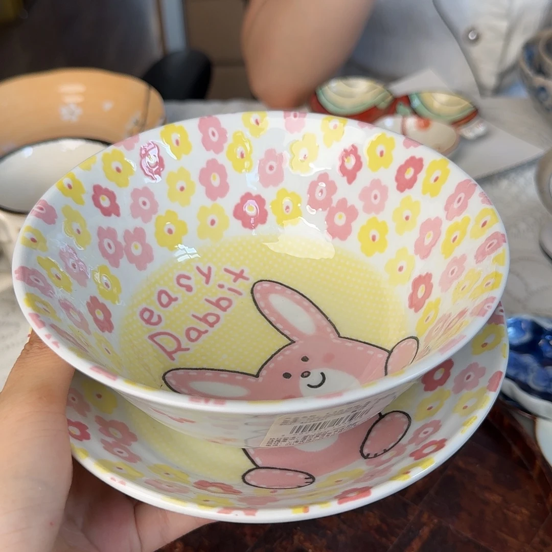 瓷片兔子15碗+16.5深盘