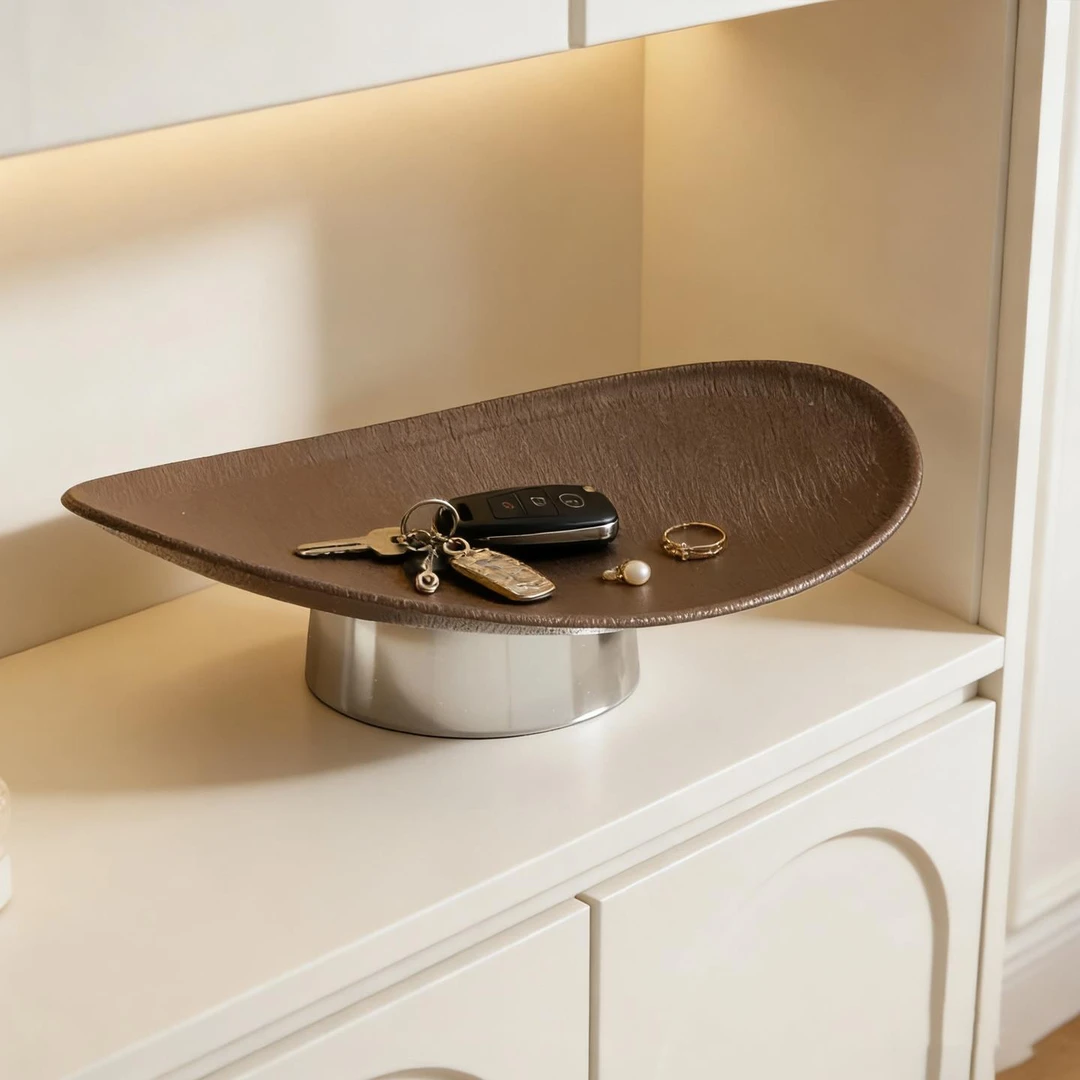 钥匙收纳玄关摆件高级感托盘入户门口鞋柜多功能置物架饰品杂物盒