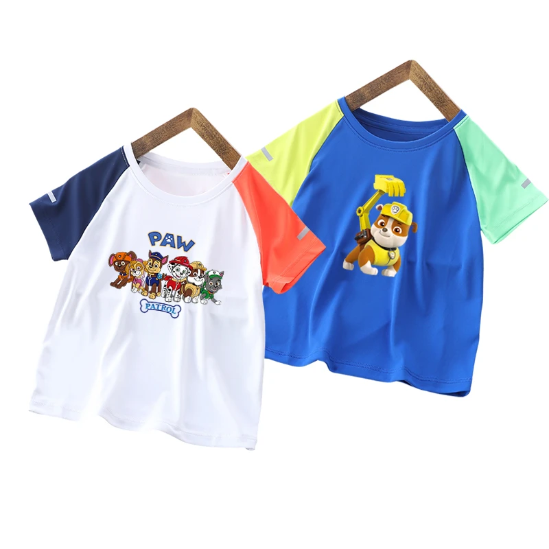 童装汪汪队儿童短袖t恤2025夏季新款女童速干上衣运动衫男童夏装