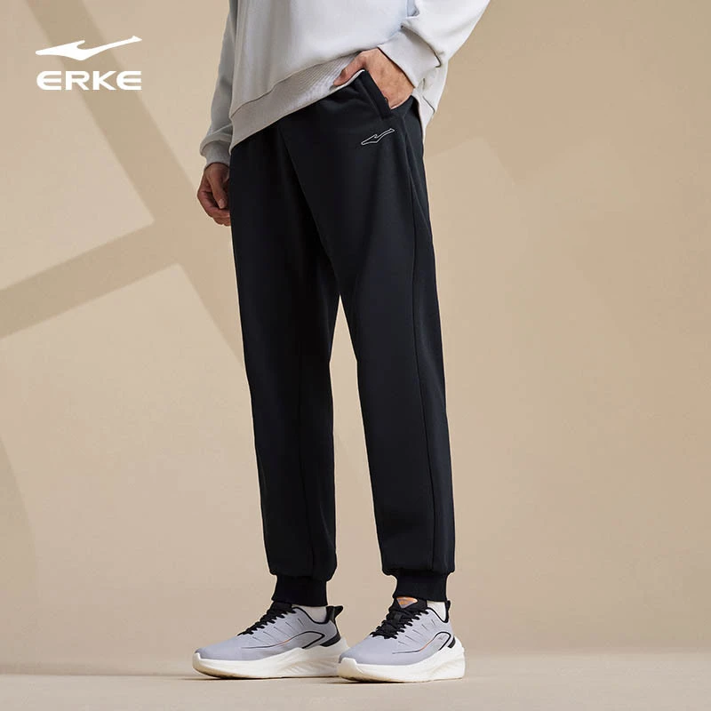 鸿星尔克【总裁推荐运动裤】秋冬男女口袋带拉链针织裤休闲裤卫裤