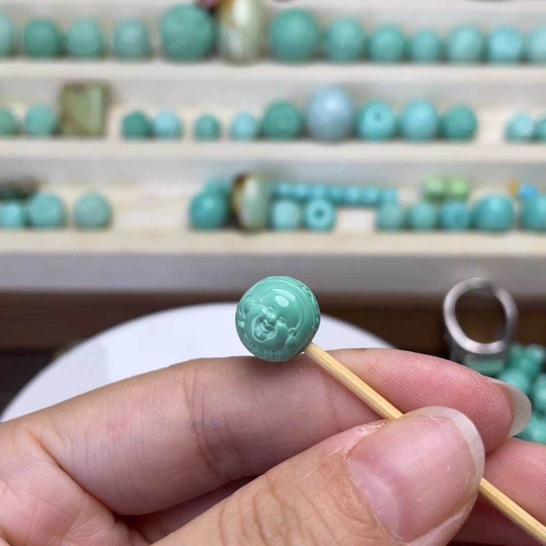 化***影石英石非金属圆珠老型雕刻佩珠