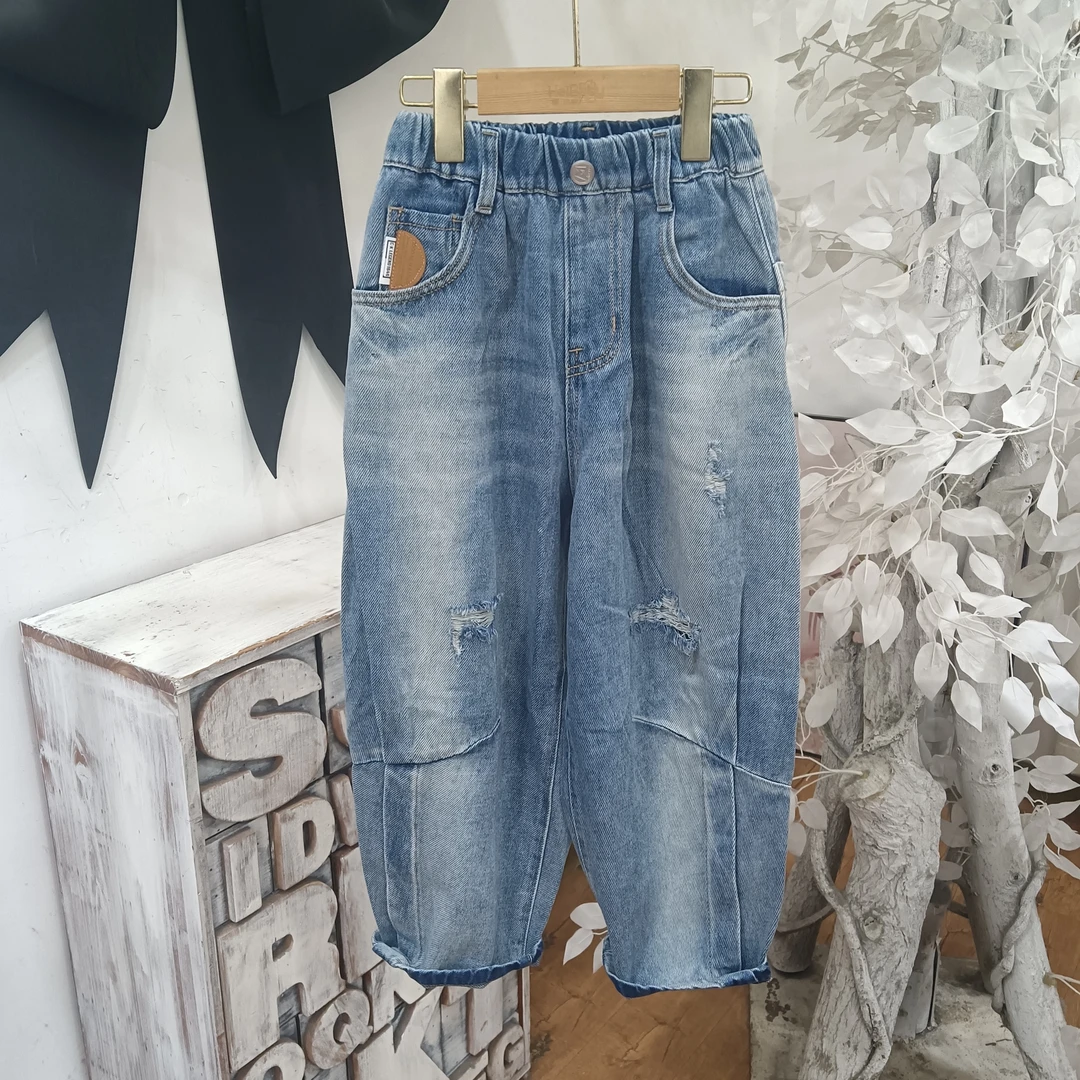 AA381蓝色春秋牛仔裤