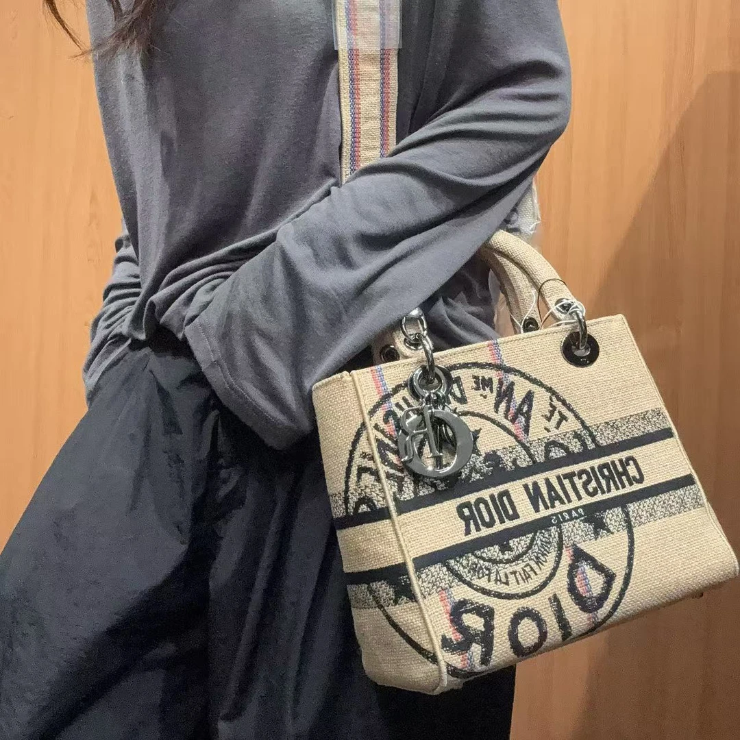 95新 DIOR/迪奥 【蕾】 68 0902 麻布戴妃包