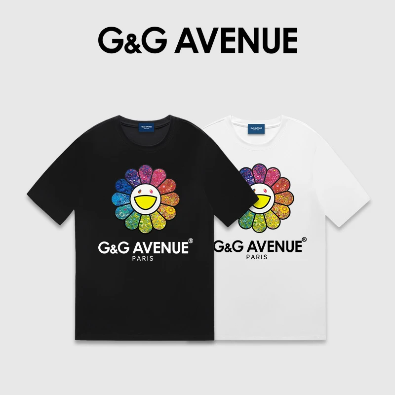 法国G&G AVENUE轻奢潮牌夏季新款印花短袖T恤男女同款-GT2511045