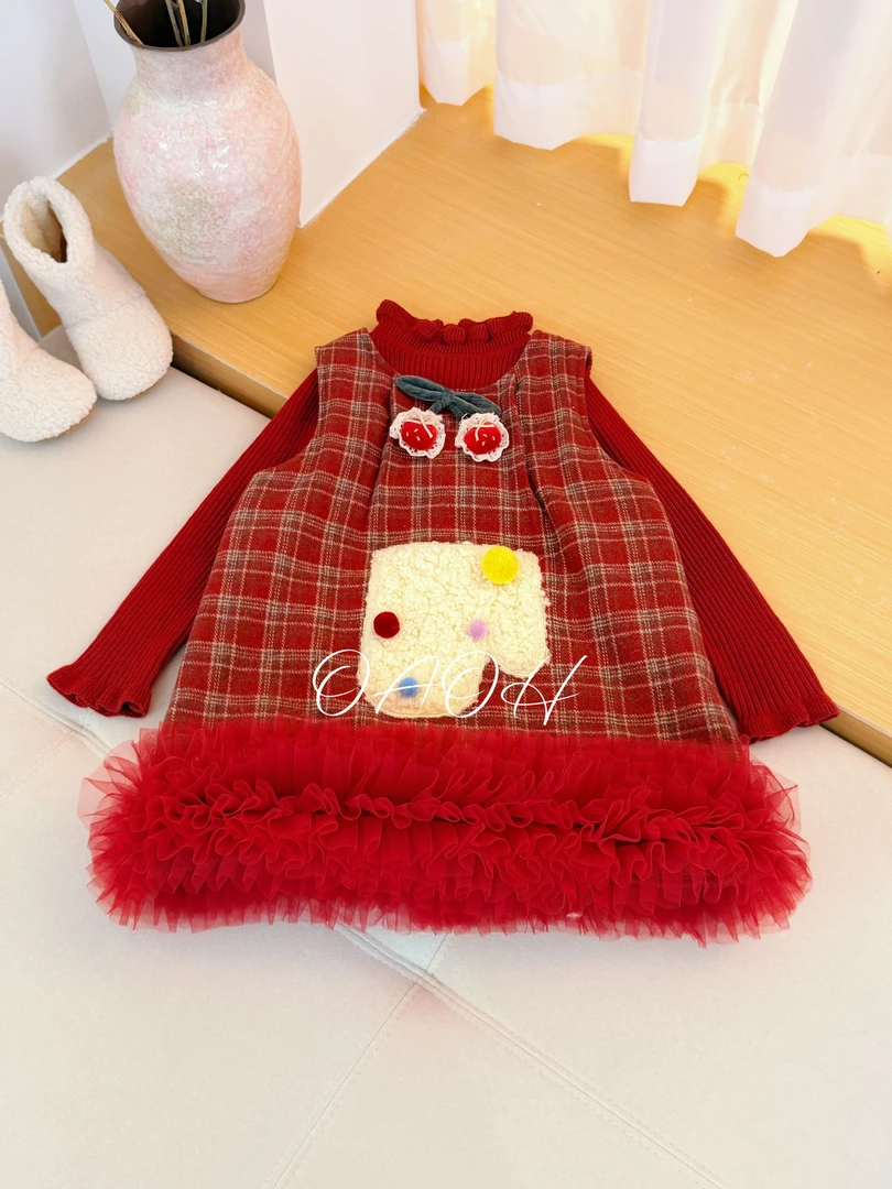 OAOH2025新款女中大童2025新款百搭潮流韩版中款棉裙背心裙W8671