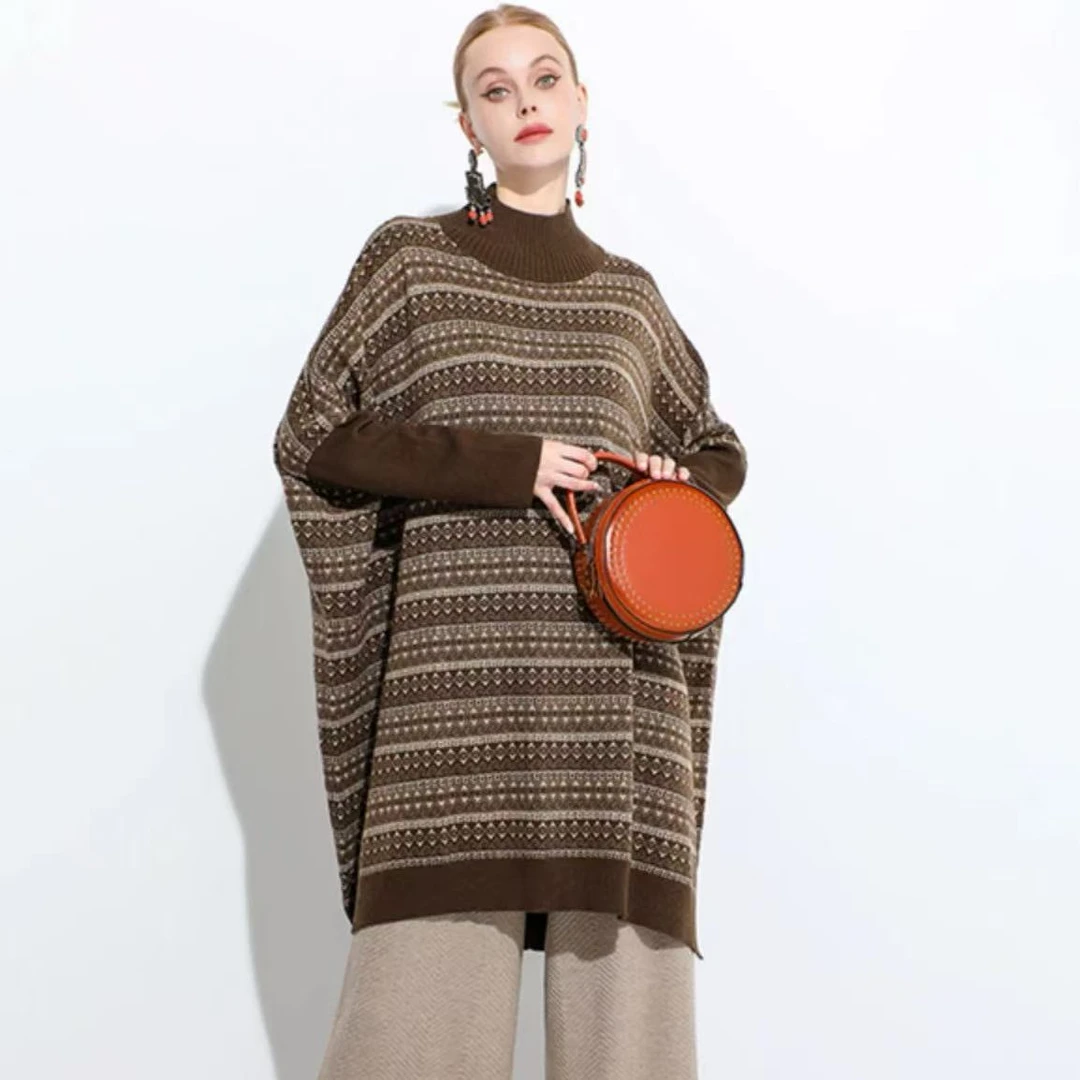 071 多金大码气质减龄长款A字裙子秋冬季女装设计感上衣连衣裙女