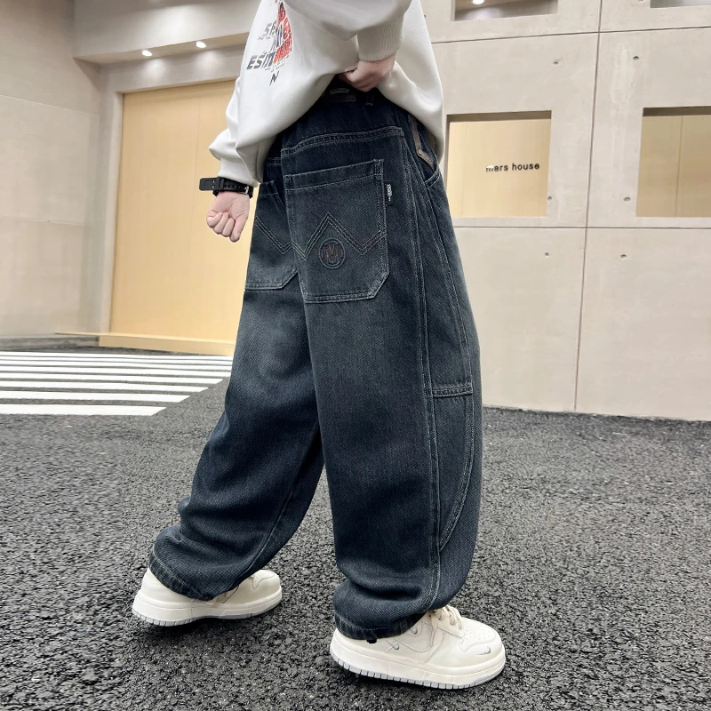 男童裤子春秋款2025新款儿童秋装牛仔裤中大童秋季男孩秋季长裤潮