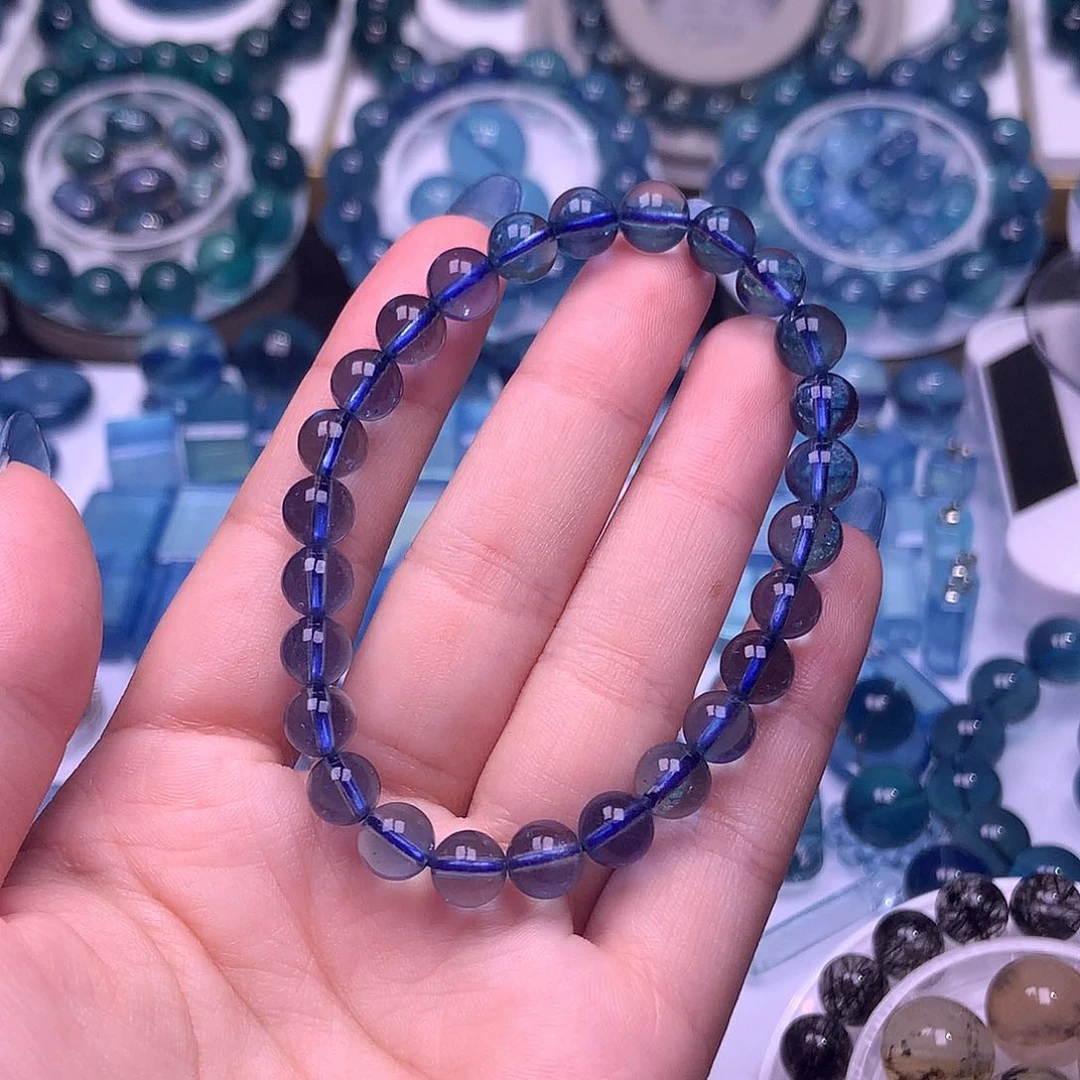 未镶嵌手串海蓝宝石魔鬼蓝7mm【780元】拍10件