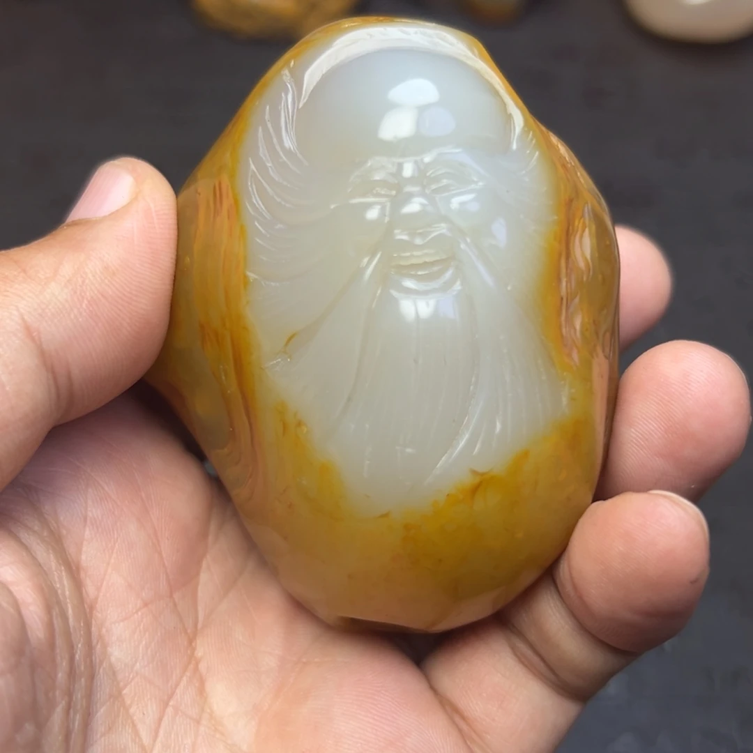 用***3玛瑙/玉髓未镶嵌时尚潮流手把吊坠