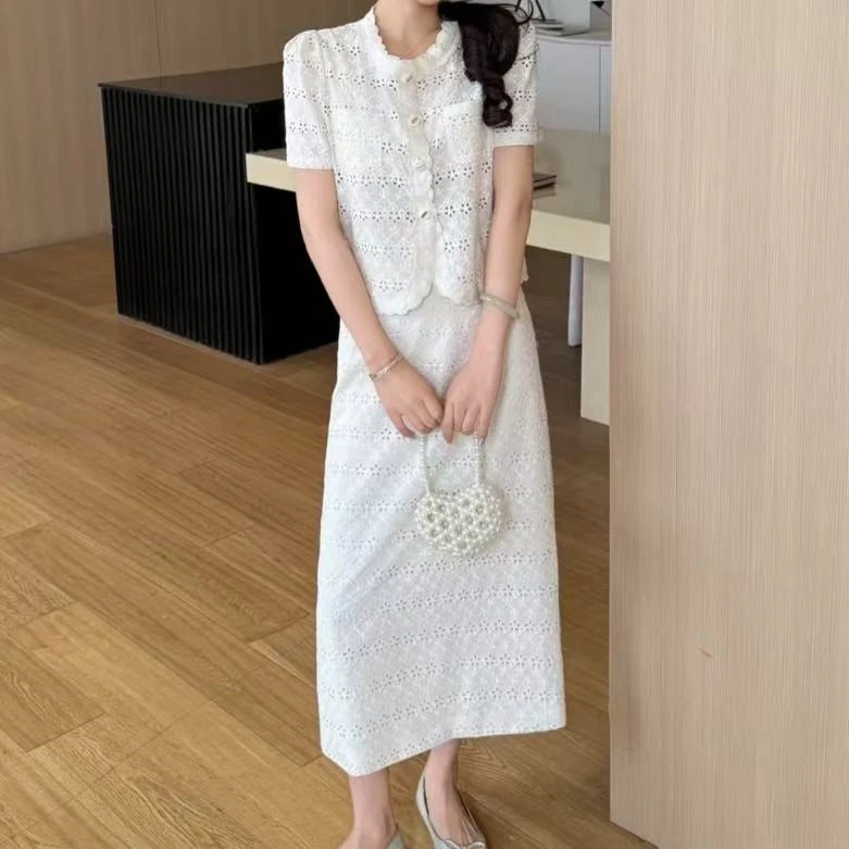 503/998/153-8 香风半身裙套装女韩版短袖上衣时尚两件套
