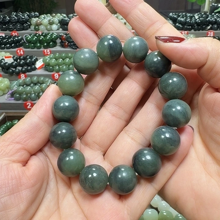 未镶嵌手链和田玉新疆青花卡16