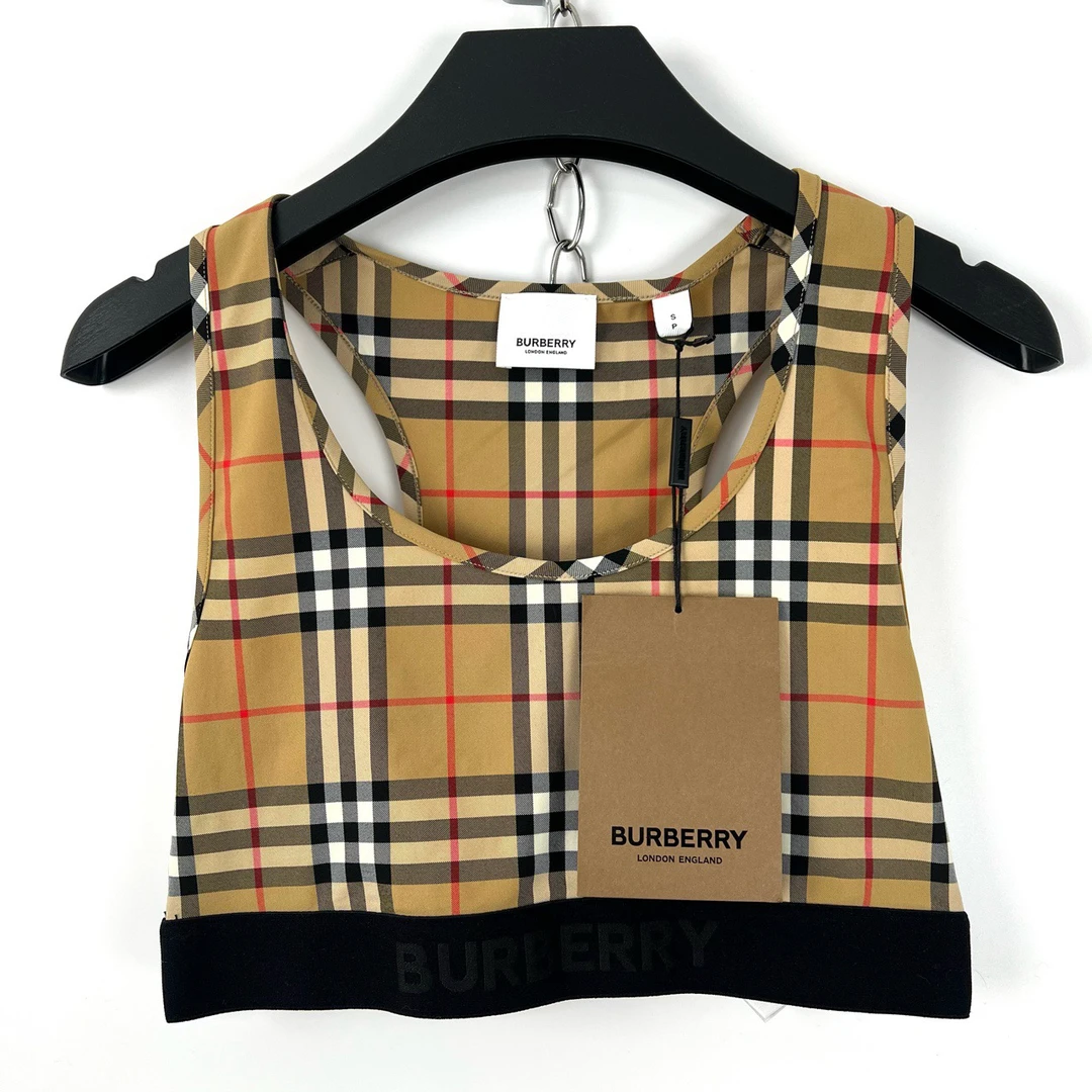 全新未使用 BURBERRY/博柏利 s码/格纹运动背心/编码05117/1080