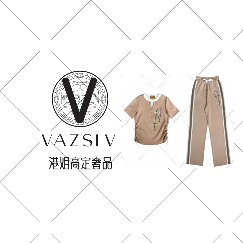 【VAZSLVTY/原创设计】Y20春夏上新假两件收腰减龄显瘦套装VN992