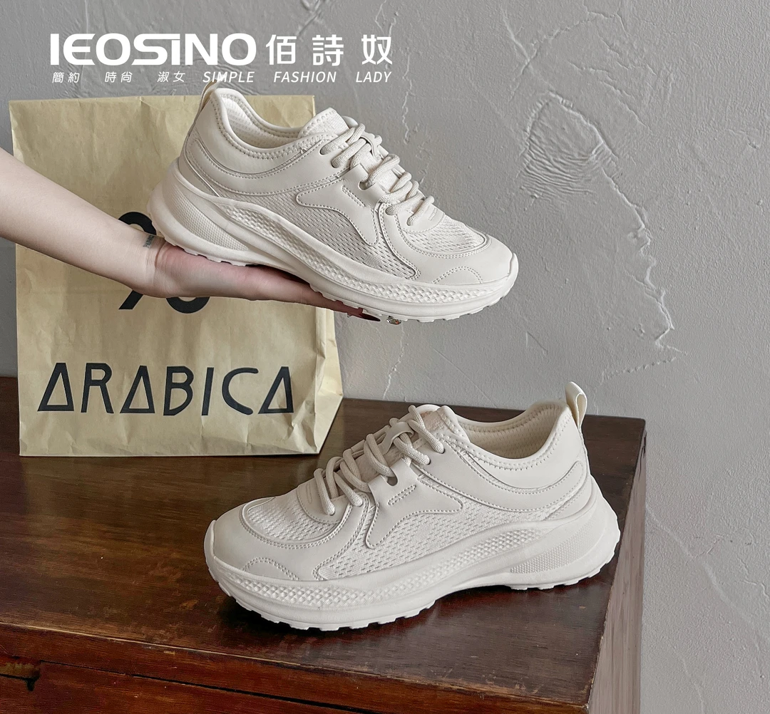 456544009佰诗奴女鞋2025新款轻便网面休闲鞋缓震防滑跑步鞋