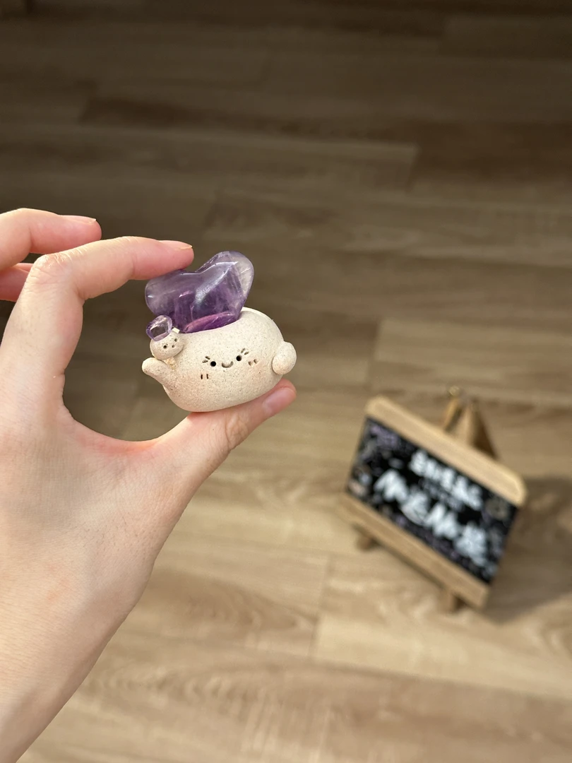 水晶小豆丁可爱紫色爱心