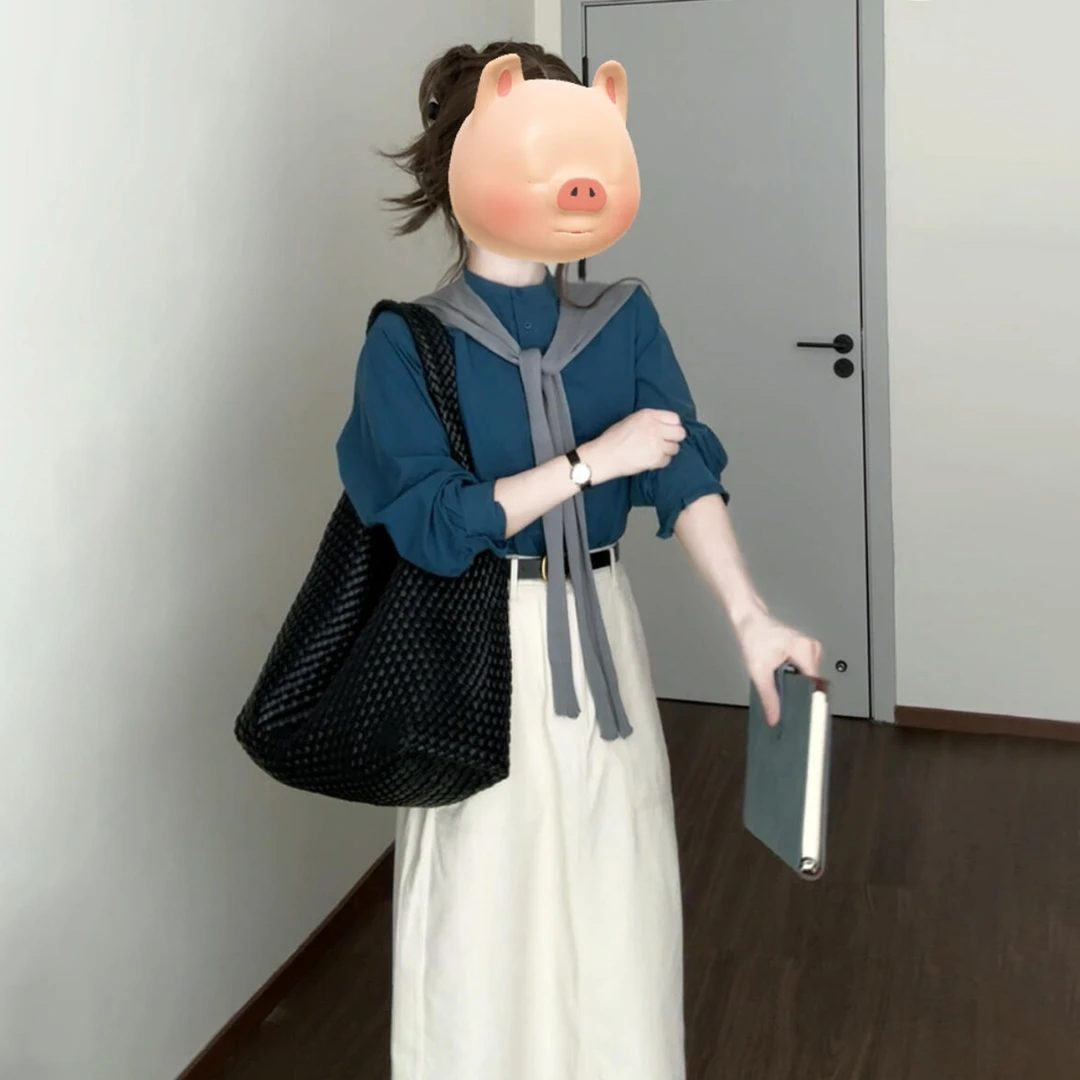 高级感复古学院风套装裙子女2025早秋穿搭一整套衬衫半身长裙6257