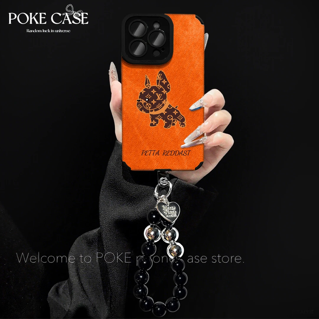 轻奢瞳眼爱马橙巴哥适用于苹果17华为vivo小米oppo手链手机壳