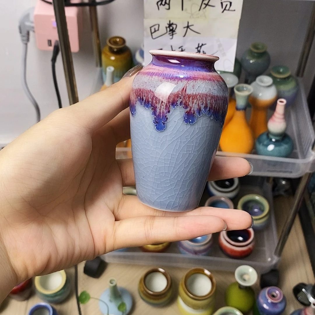 摆件景德镇高温陶瓷小花器