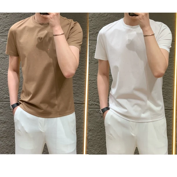 小雨男装｜52027夏季薄款定制满天星T恤舒适纯色时尚短袖H