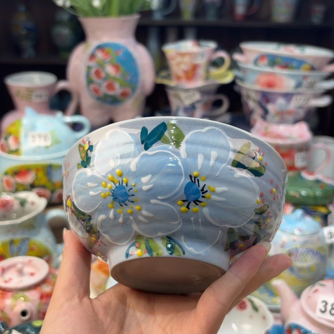 瓷片景德镇手绘高温釉下彩陶瓷茶具