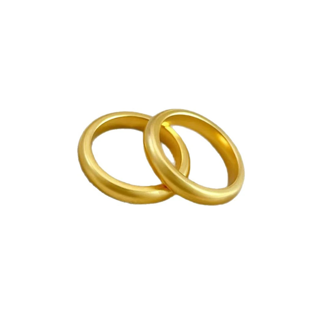 铜合金戒指 4n素圈闭口戒指久不掉色简约时尚情侣款