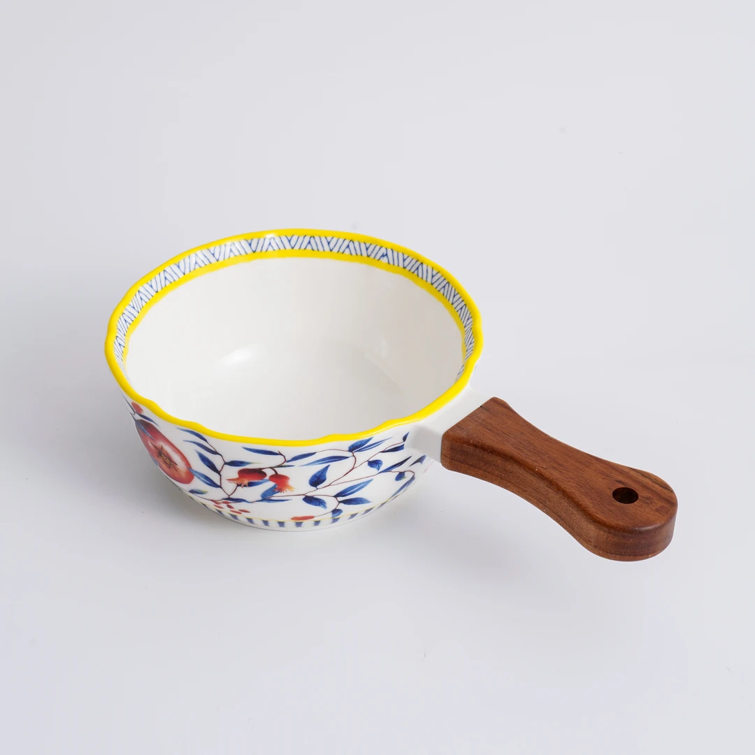 【夏日小酌】吉祥石榴/木把圆碗26.5cm小号