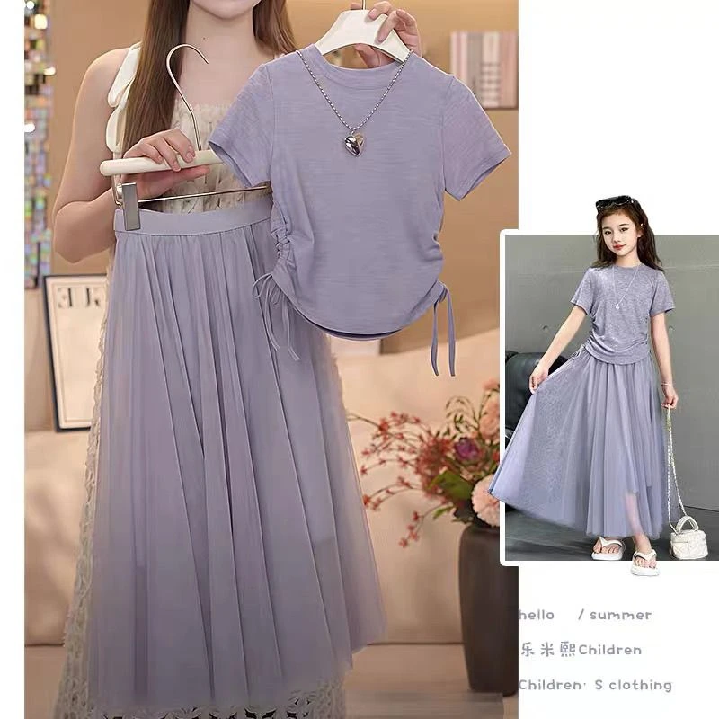 （两件套）童装女童套装夏装2025新款中大童儿童洋气时髦女孩夏