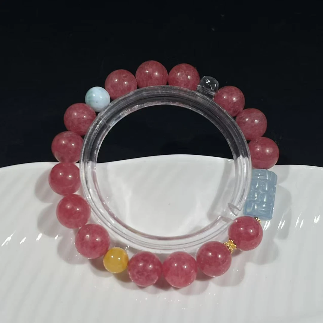 天然蔷薇石DIY手链手串简约百搭O217多样性发一