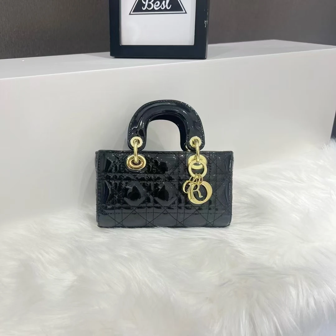 漆皮横版戴妃女包2025新款潮真皮女包时尚包手提高级感单肩斜挎包