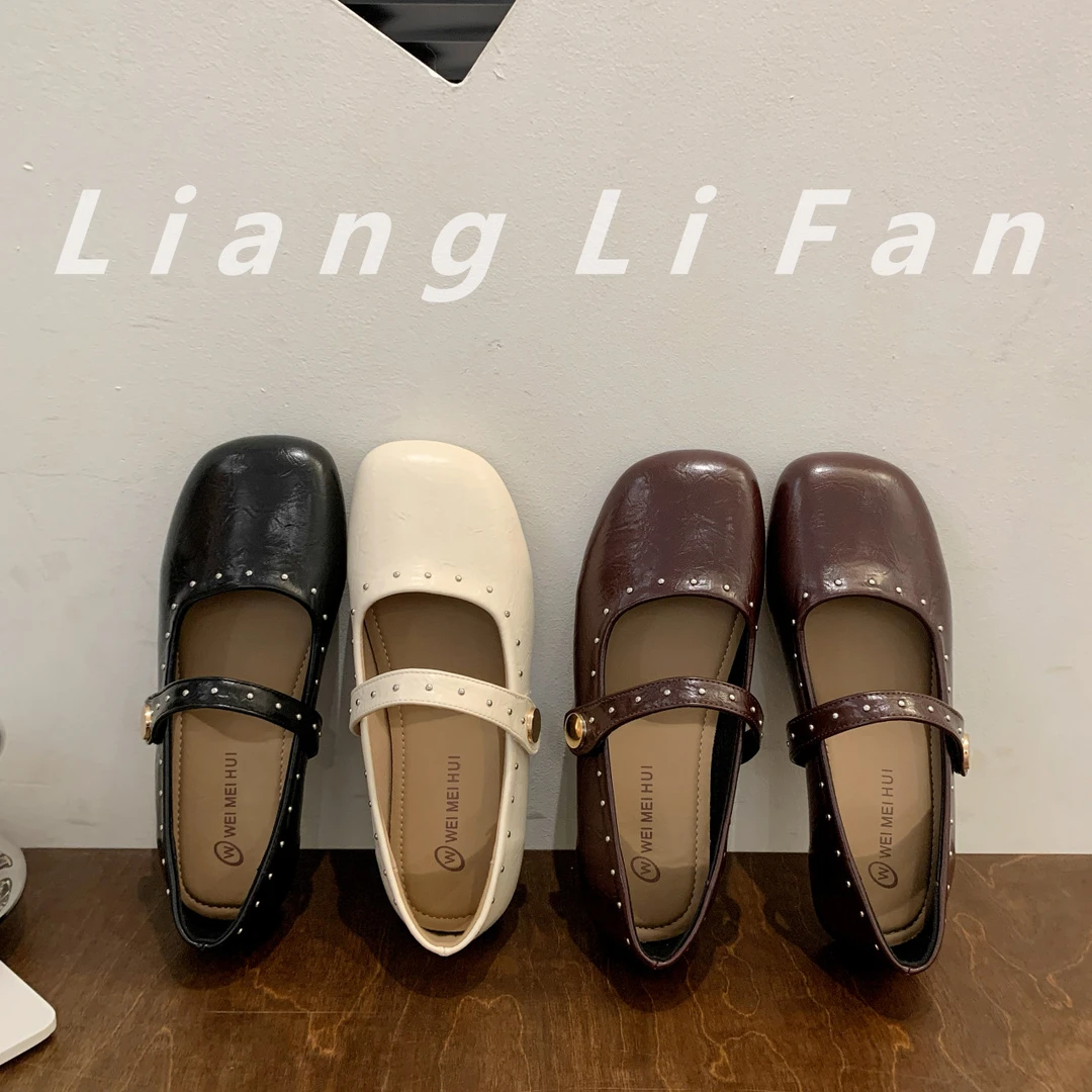 【靓俪范LIANGLIFAN】法式复古玛丽珍软底单鞋女平底晚晚芭蕾舞鞋子