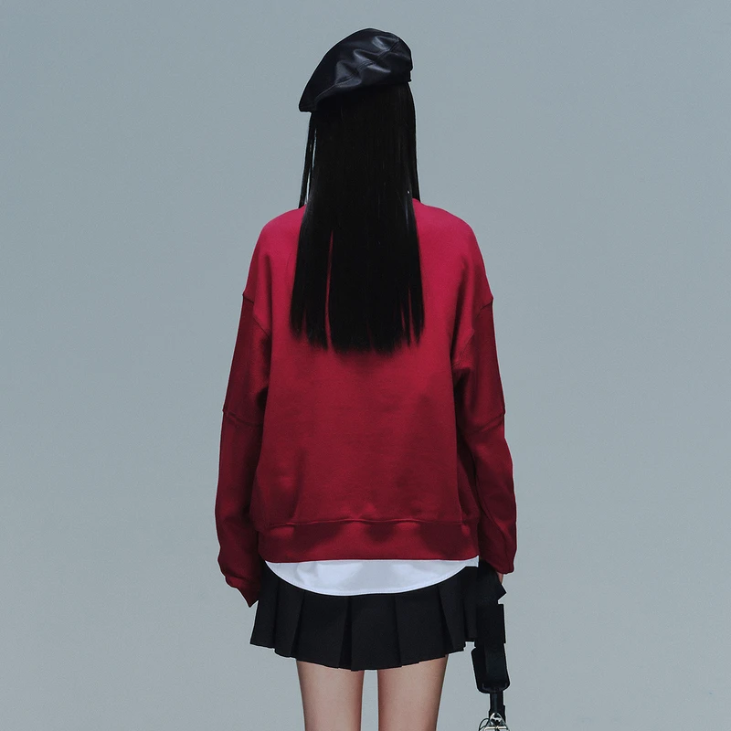 【昕昕严选】PHORM2024春秋新款圆领长袖卫衣春秋拼接外套E27103236