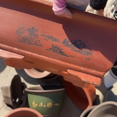 紫砂紫砂花盆红色马槽26