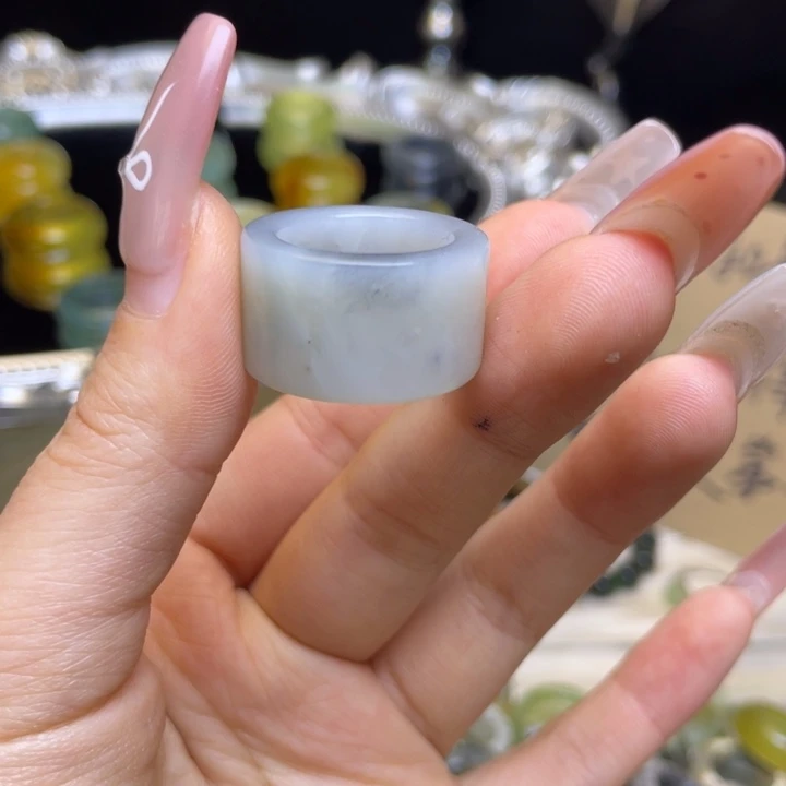 蛇纹石玉合金戒指16-17.2微瑕