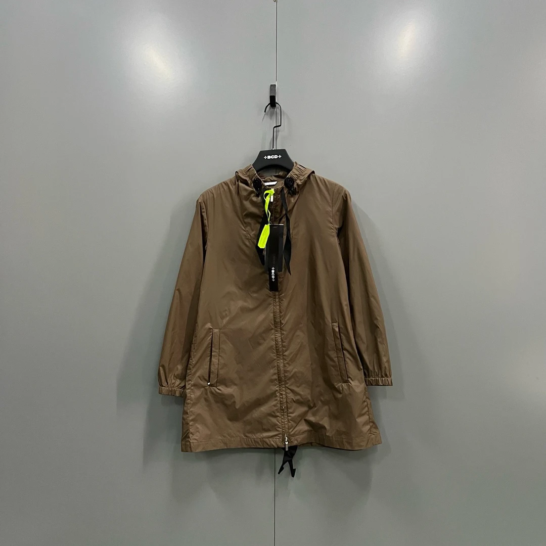 zz27 棕色连帽拉链外套 36码/95新/606771