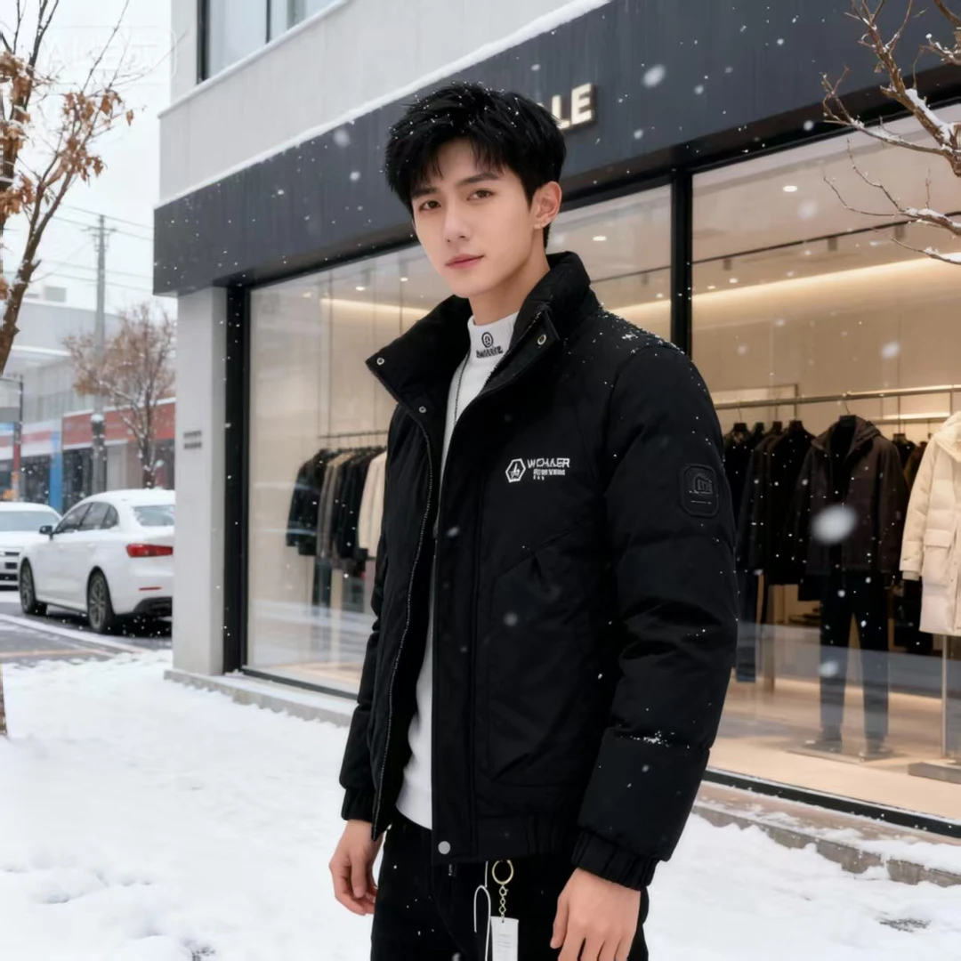 055新款羽绒棉服男新款冬季外套羽绒棉袄夹克男棉衣抖音快手同款