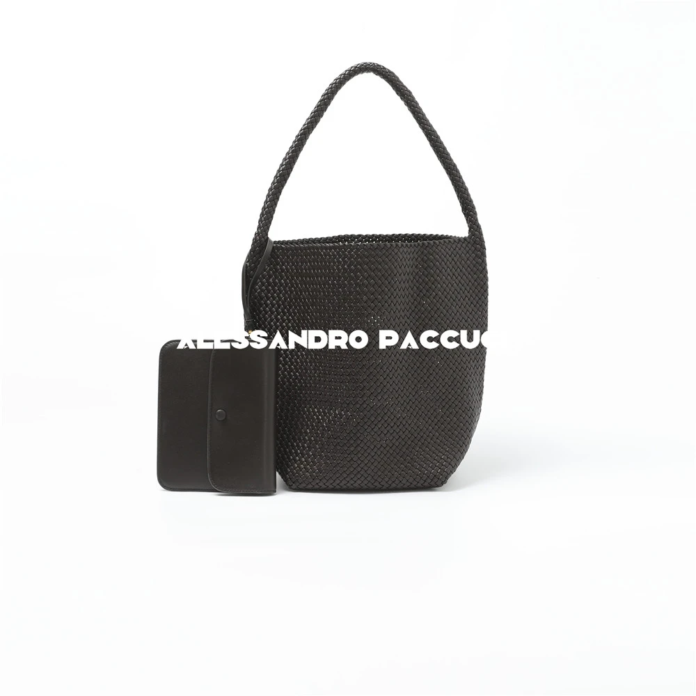 AP洛哥53072BT【限量/编织水桶子母包】小羊皮手工编织时尚手提包