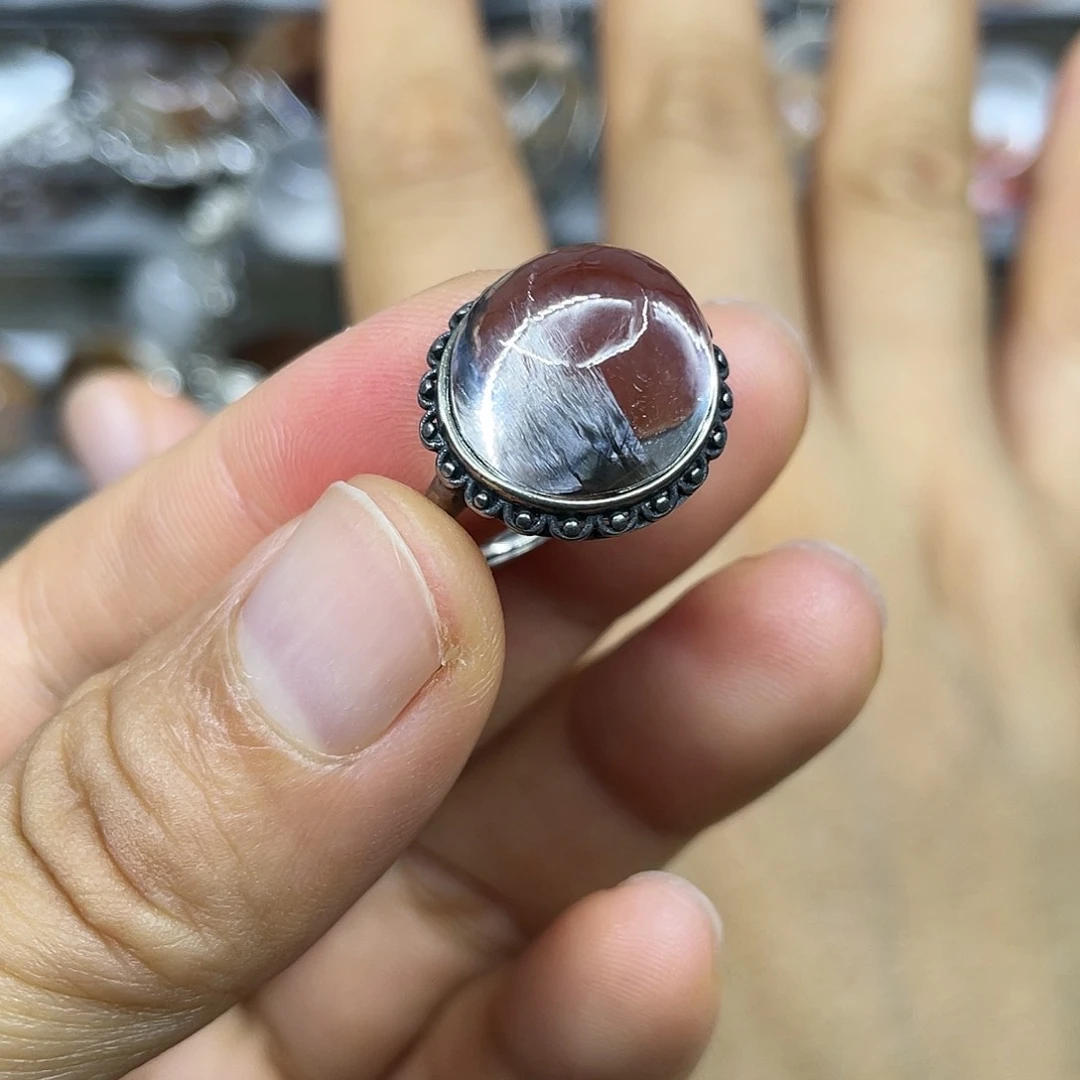 【闪购商品】银S925镶嵌珠宝半成品水晶戒指