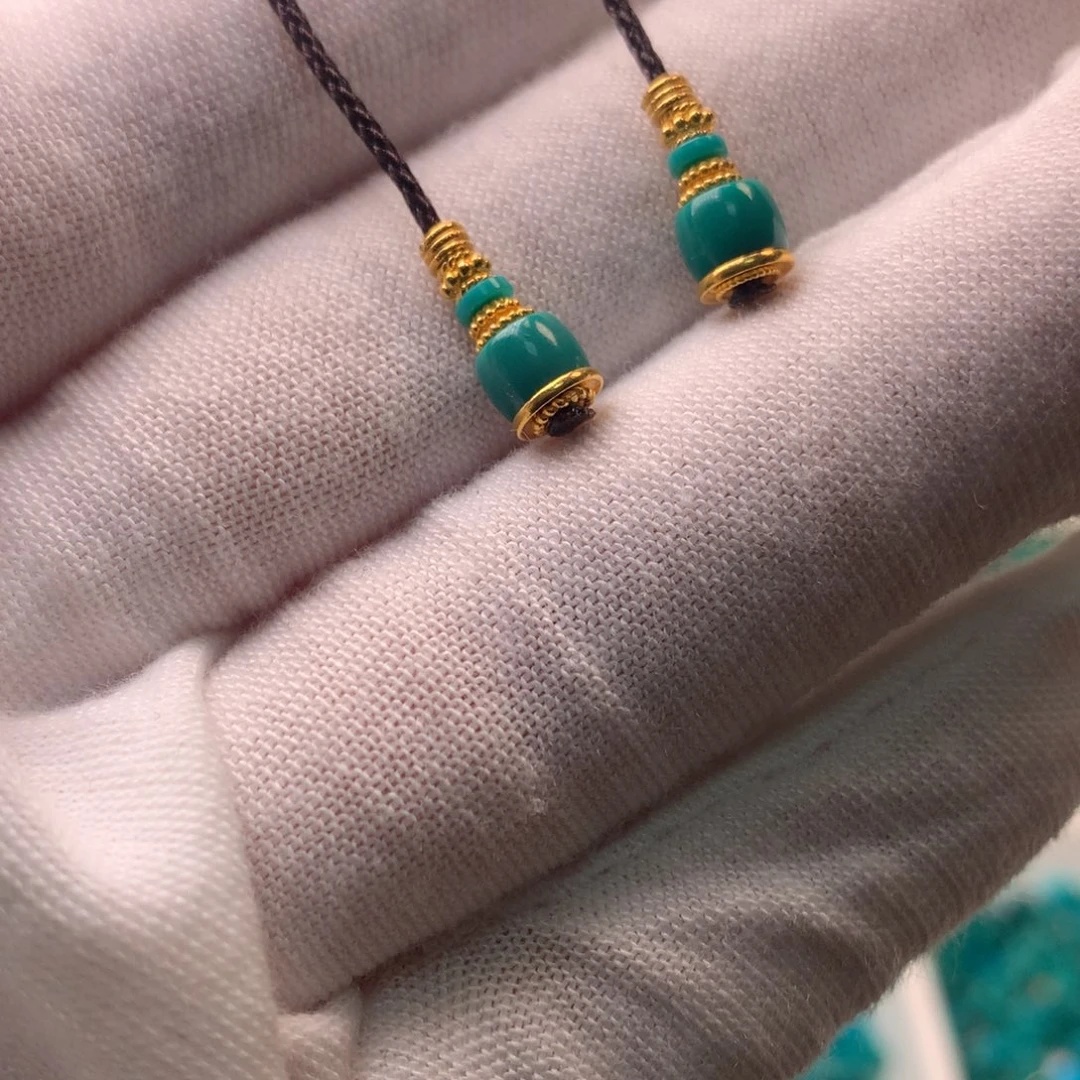 绿松石18K金镶嵌配饰