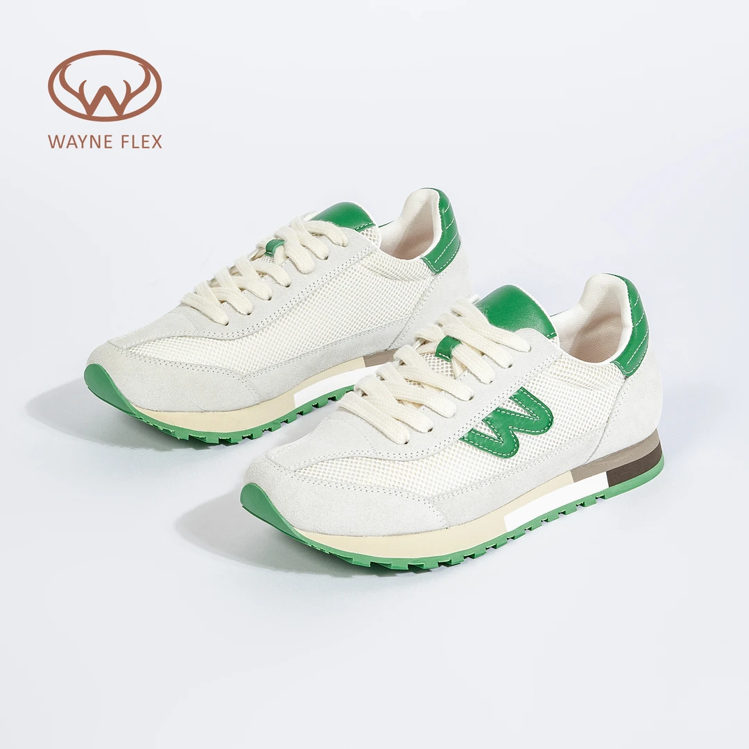 韦恩Wayneflex透气网面轻便运动鞋女休闲鞋百搭小白鞋女3155
