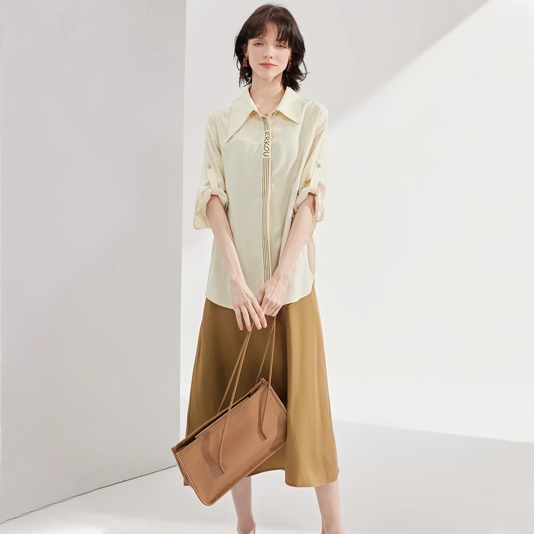 【粉丝专享】冰爽莱赛尔连衣裙夏薄防晒外套衬衫吊带裙两件套女