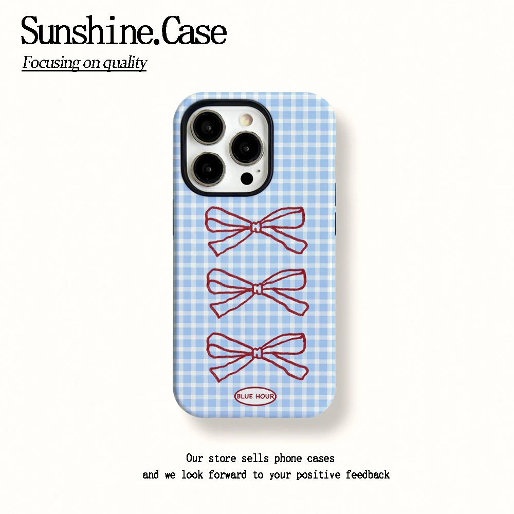 菲林二合一适用苹果华为vivo小米oppo手机壳线条蝴蝶结16PRO/15