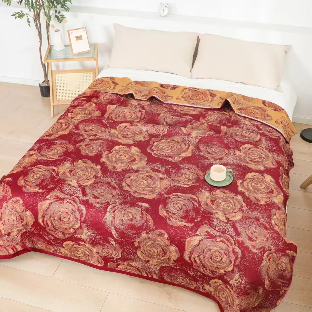 肌肤玫瑰】2*2.3米单品床盖四季通用 双面款 可铺可盖 软席 恒温毯