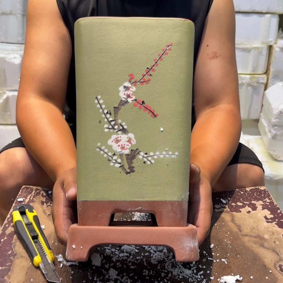 紫砂花盆口径17高度27