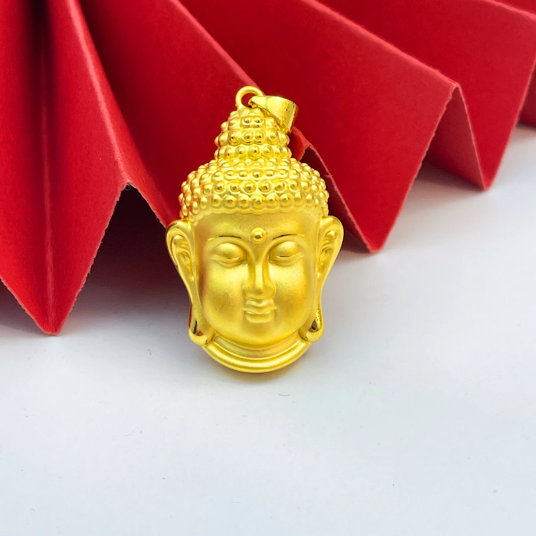 姐妹黄金 足金999大日如来黄金佛头足金吊坠古法大佛头
